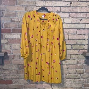 Mustard Yellow Floral Shift Dress